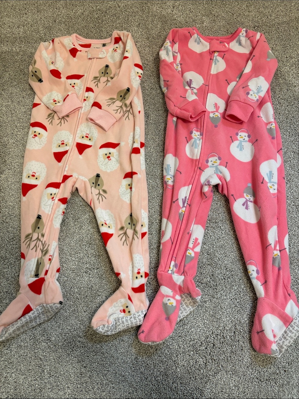 Carter’s Toddler Girls' Pink Holiday Footed One-Piece Pajamas 18 months